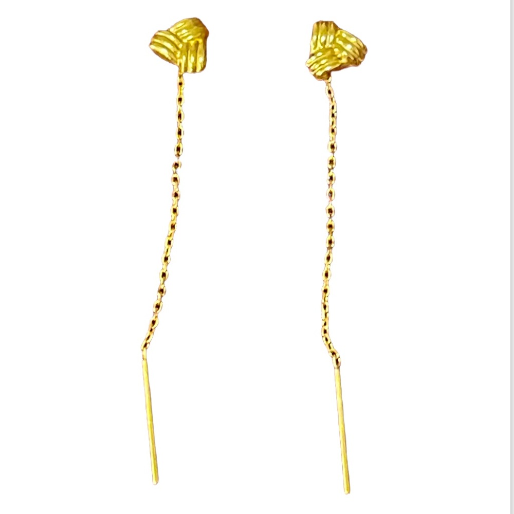 18k Saudi Gold VSPL Knot  Tictac Earrings
